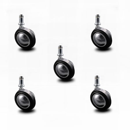 Service Caster 2.25 Inch Bright Chrome Soft Tread Ball Caster-7/16 Inch Grip Ring Stem, 5PK SCC-GR01S214-DCR-BC-71678-5